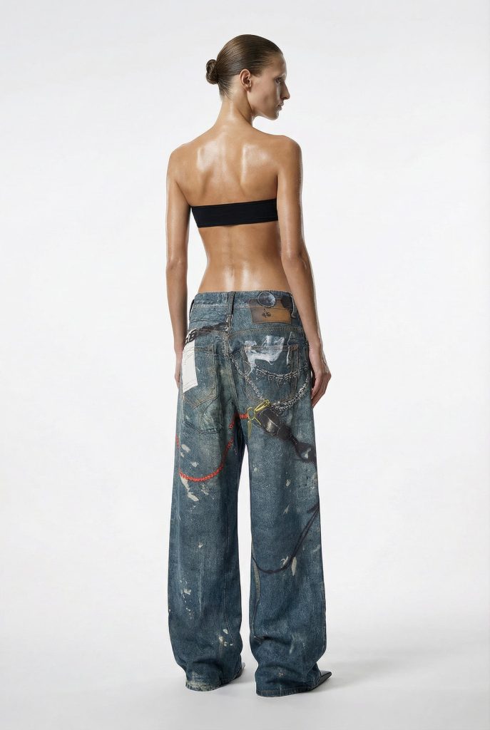 Printed jeans