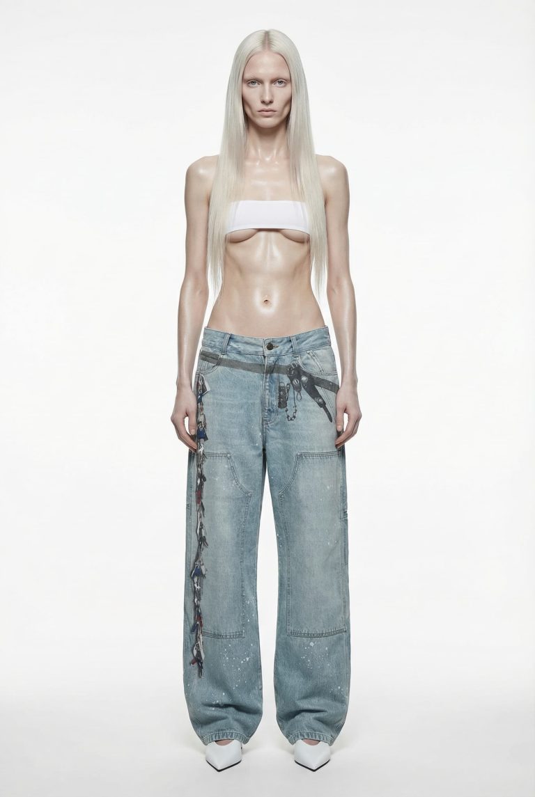 Printed jeans