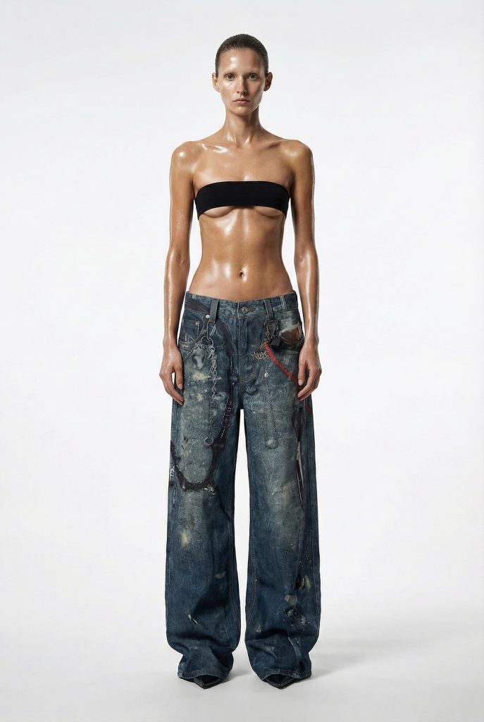 Printed jeans