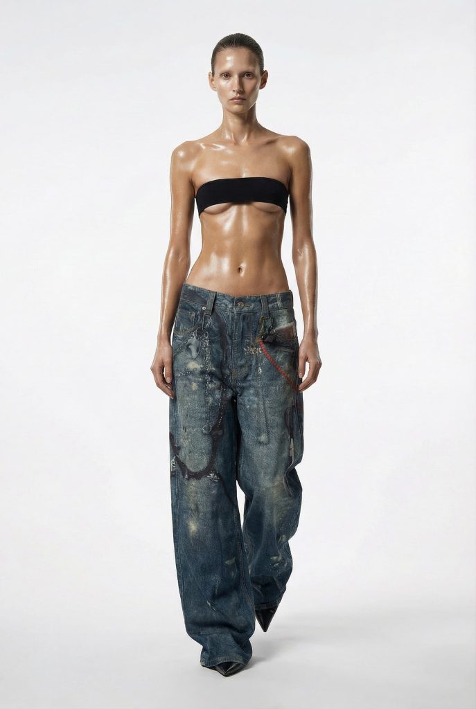 Printed jeans