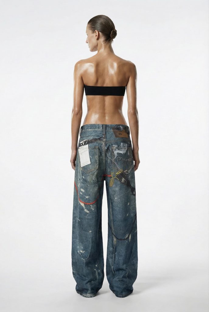 Printed jeans